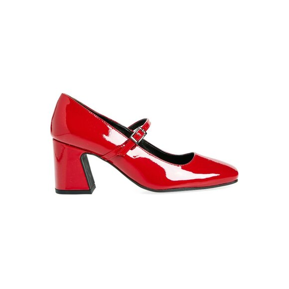 🆕PAUL GREEN Zoe Mary Jane Square Toe Pump Shoes 8 Red Patent - Picture 3 of 16